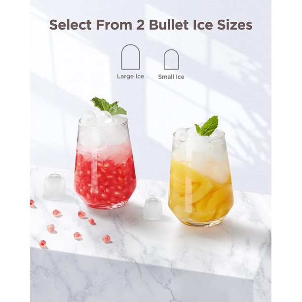 Portable Ice Makers Countertop, 9pcs/6min, 26lbs/24h, w/ 2 Sizes Bullet-Shaped Ice, Self-Cleaning, w/Scoop & Basket for Home, Kitchen, Office, Bar, Party, Red - Walmart.com
