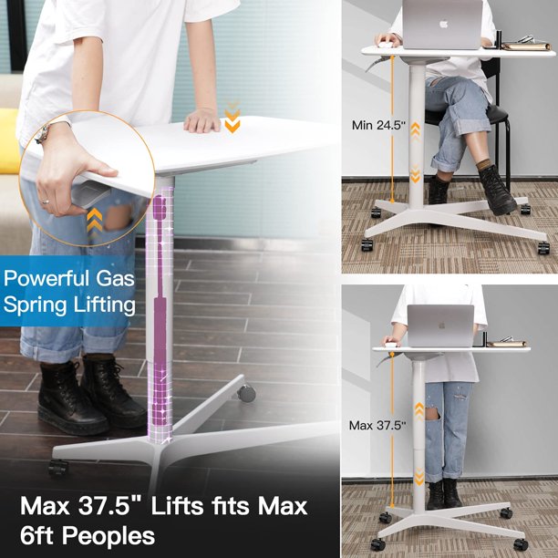 Mobile Standing Desk 30 inches Height Adjustable Rolling Sit-Stand Desk for Home Offices, Hold up to 44 lbs - Walmart.com
