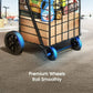 Myfurnideal Shopping Cart Folding Steel Rolling Laundry Basket with 176 lbs Large Capacity - Walmart.com