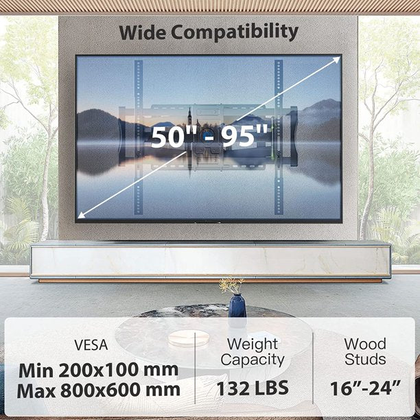 Myfurnideal Full Motion TV Wall Mount for 40-92 Inch TVs TV Mount Bracket with Dual Articulating Arms, Holds up to 132 lbs - Walmart.com