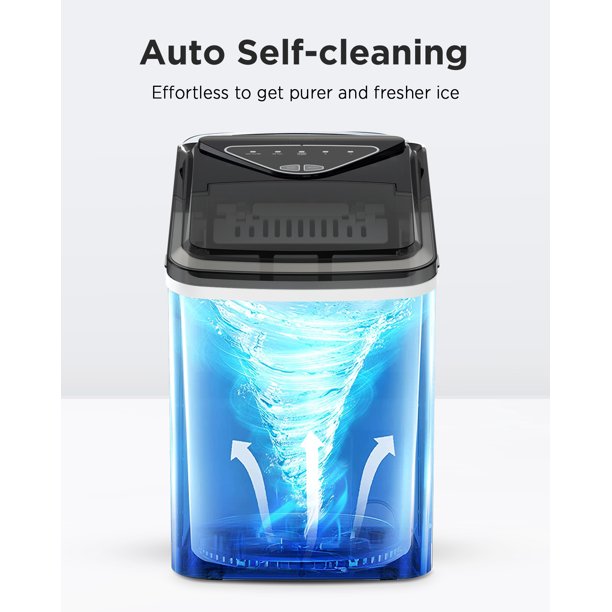 Ice Makers Portable Countertop, 26lbs/24h, 9pcs/6min, w/ 2 Sizes Bullet-Shaped Ice, Self-Cleaning, w/Scoop & Basket for Home, Kitchen, Office, Bar - Walmart.com