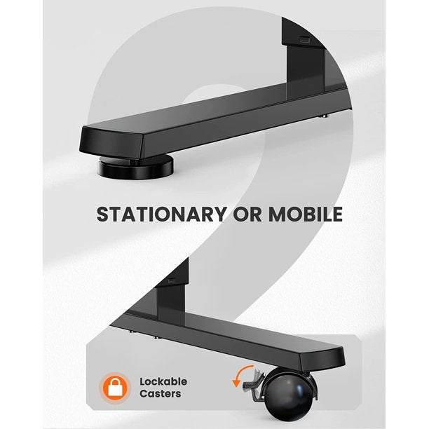 Electric Standing Desk with Wheels 55 x 24 Inch Height Adjustable Computer Stand Up Table for Home Office, Vintage Brown - Walmart.com