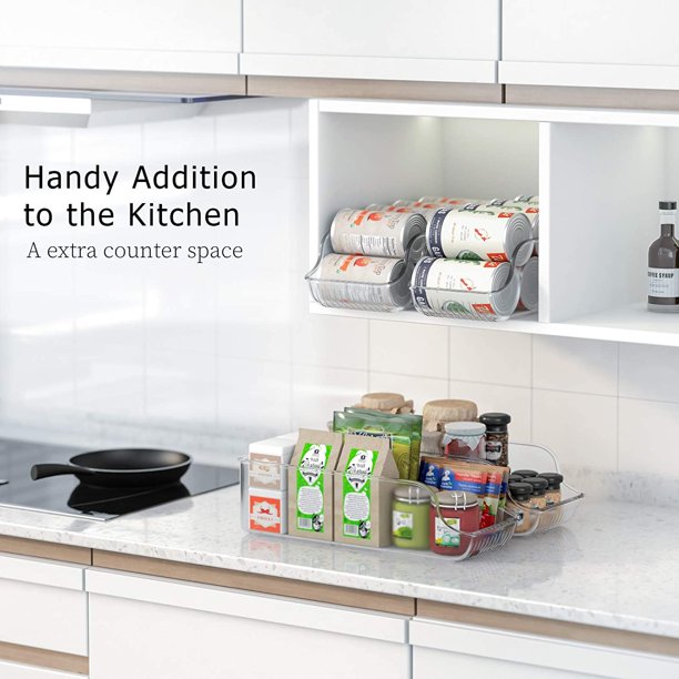 4 Pack Refrigerator Organizer Bins Stackable Plastic Clear Pop Soda Can Dispenser Holder for Fridge, Freezer, Pantry, Kitchen, Countertop and Cabinet - Walmart.com
