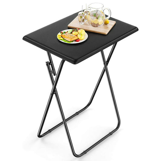 Pipishell Folding TV Tray Table & Snack Table Tray for Home Office,14.9"D x 18.8"W x 26"H inch Black