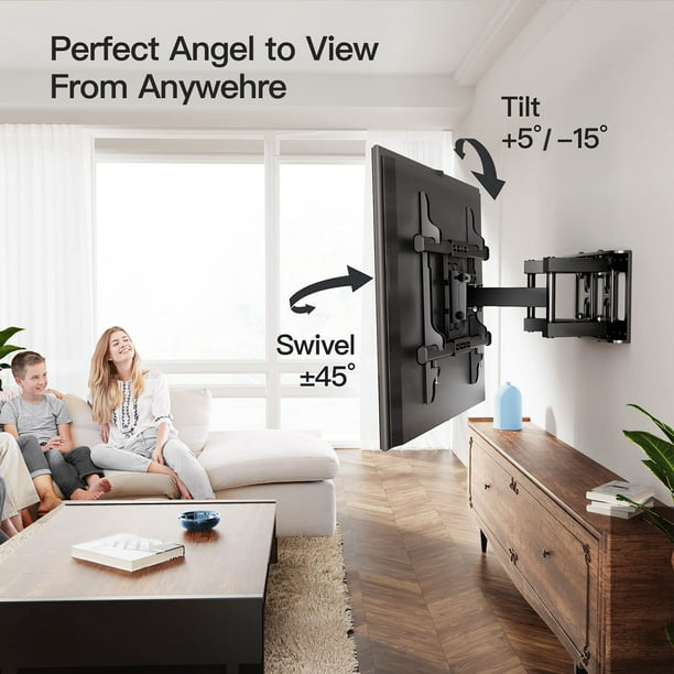 Full Motion TV Wall Mount for Most 37-75 Inch Flat Wall Bracket TV Mount with Articulating Arms, Holds up to 132lbs, Max 600x400mm - Walmart.com