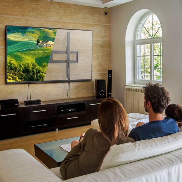 Fixed TV Wall Mount Bracket for 42-90 Inch Curved Screen TVs Hold up to 132lbs, Max 800x600mm, Fits 16", 18", 24" Wood Studs - Walmart.com