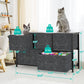 5 Drawer Fabric Dresser Wide Storage Tower with Wood Top Organizer Unit for Closet, Hallway, Entryway, Nursery Room, Bedroom, Living Room - Walmart.com