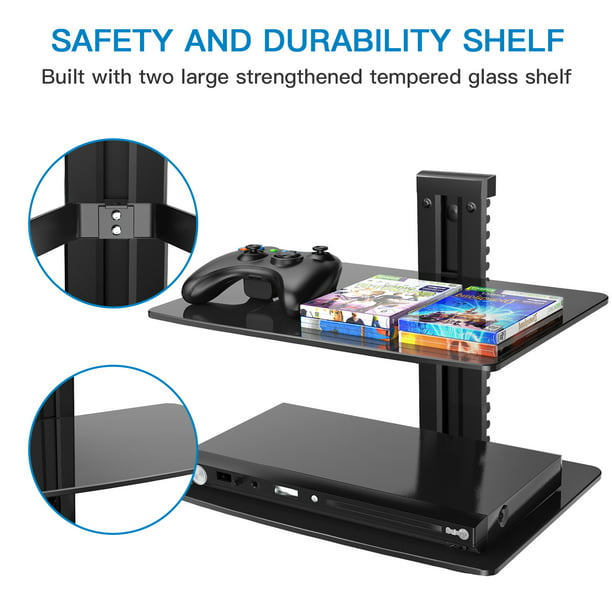 Floating AV Shelf Double Wall Mount TV Shelf - Holds up to 17.6lbs - DVD DVR Component Shelf - Perfect for Xbox, Projector, WiFi Router, Game Console and Cable Box - Walmart.com