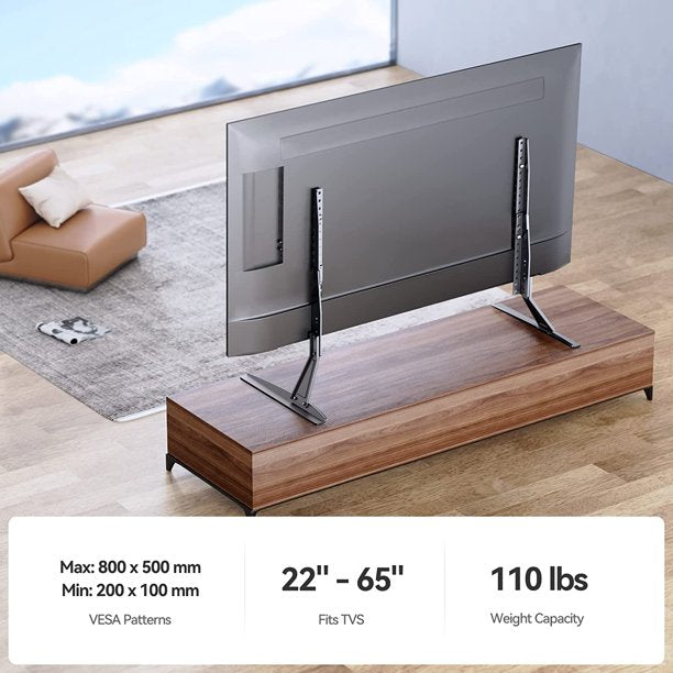 Myfurnideal Universal Table Top TV Stand for 22 - 65 Inch TVs with Height Adjustable Leg Stand, Holds up to 110 lbs, Max 800x500mm - Walmart.com