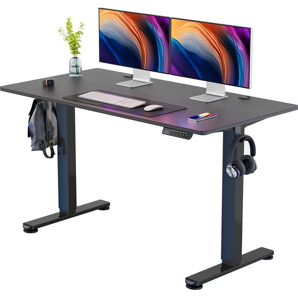 Electric Standing Desk 55 x 28 Inches Height Adjustable Sit Stand up Desk Memory Computer Home Office Desk, Black - Walmart.com