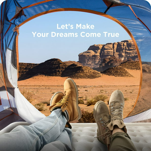 16" King Air Mattress with Built-in Pump and Carrying Bag, Brown - Walmart.com
