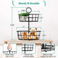 Myfurnideal Fruit Basket Holder 2-Tier Countertop Detachable Fruit Basket Bowl Stand Vegetable Organizer for Kitchen Counter, Dining Room Countertop, Black - Walmart.com