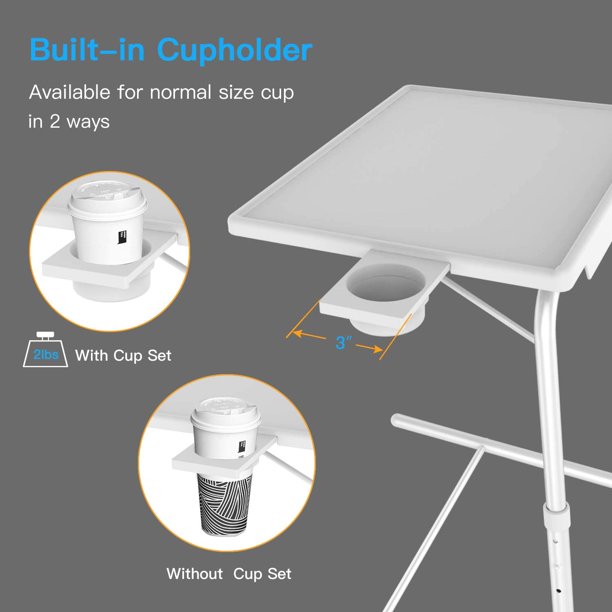 Myfurnideal Adjustable TV Tray Table with 6 Height & 3 Tilt Angle Folding TV Dinner Tray for Home, Office - Walmart.com