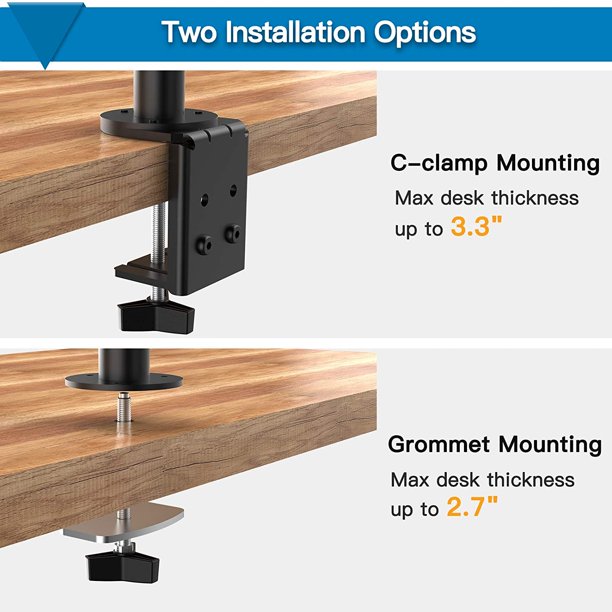 Myfurnideal Dual Monitor Stand for 17-32 inch LCD Screen Adjustable Monitor Mount with Swivel and Tilt, Hold up to 26lbs - Walmart.com