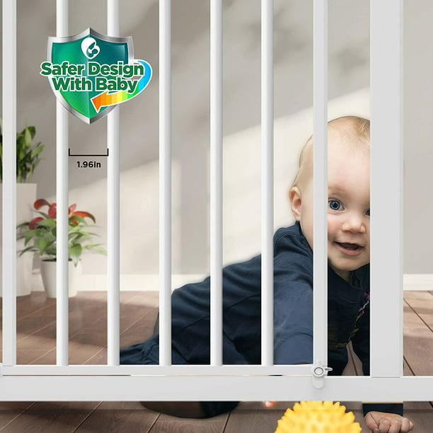 30" Height Baby Gate 29.1" to 39.4" Extra Wide Dog Gate with 2.8/5.5/8.3 Inch Extension kit for Stairs, Hallways, Bedrooms, White - Walmart.com