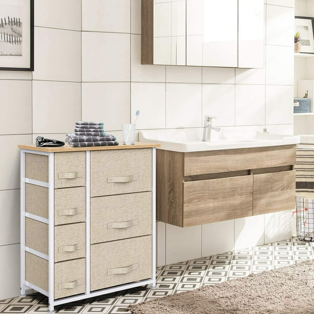 Myfurnideal Storage Tower with 7 Drawers Fabric Dresser Drawer with Steel Frame for Closet, Hallway, Entryway, Nursery Room - Walmart.com