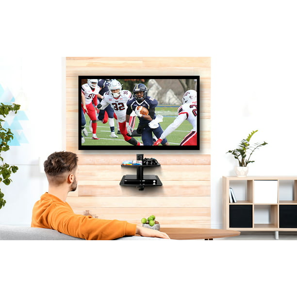 Floating AV Shelf Double Wall Mount TV Shelf - Holds up to 17.6lbs - DVD DVR Component Shelf - Perfect for Xbox, Projector, WiFi Router, Game Console and Cable Box - Walmart.com