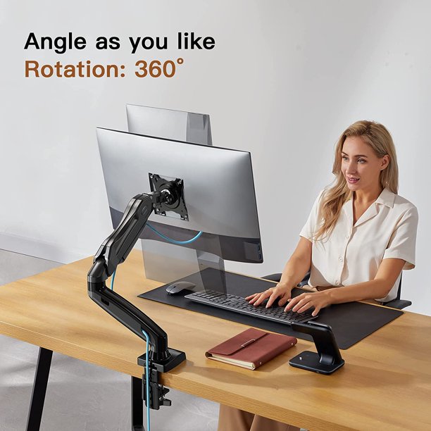 Myfurnideal Single Monitor Mount Adjustable Monitor Stand with Articulating Gas Spring Monitor Arm, Fits 13 to 30 Inch LCD Computer Monitors 4.4 to 14.3lbs - Walmart.com