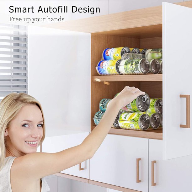 4 Pack Refrigerator Organizer Bins Stackable Plastic Clear Pop Soda Can Dispenser Holder for Fridge, Freezer, Pantry, Kitchen, Countertop and Cabinet - Walmart.com