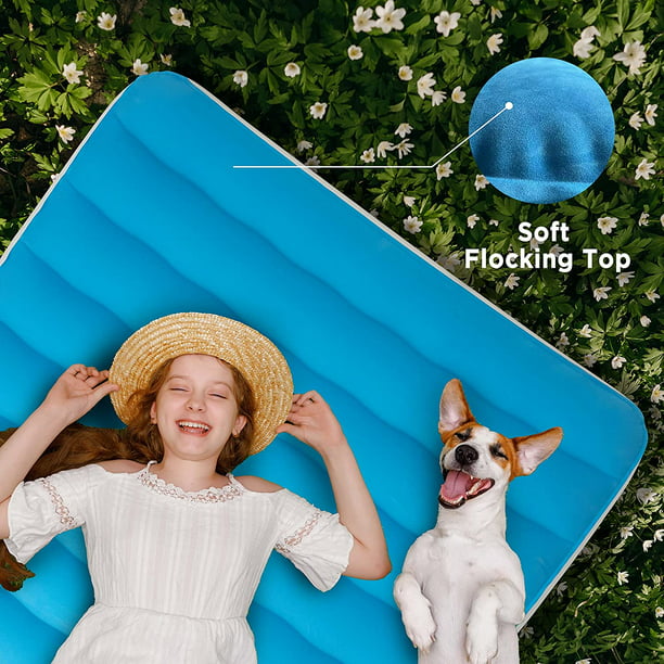 8" Twin Air Mattress with Built-in Pump and Carrying Bag, Blue - Walmart.com