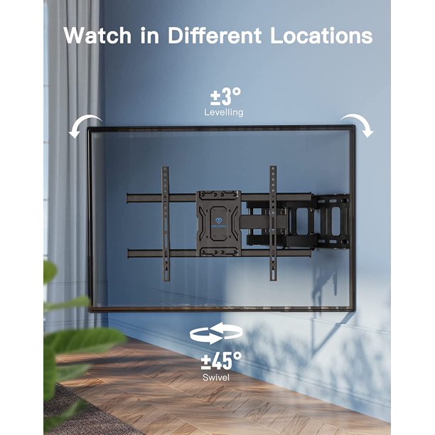Myfurnideal Full Motion TV Wall Mount for Most 37-84 Inch Flat Curved Screen Wall Bracket with Articulating Arms, Holds up to 132lbs, Max 600x400mm - Walmart.com