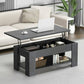 39.4" Lift Top Coffee Table with Storage Compartment and Shelves for Living Room, Black - Walmart.com