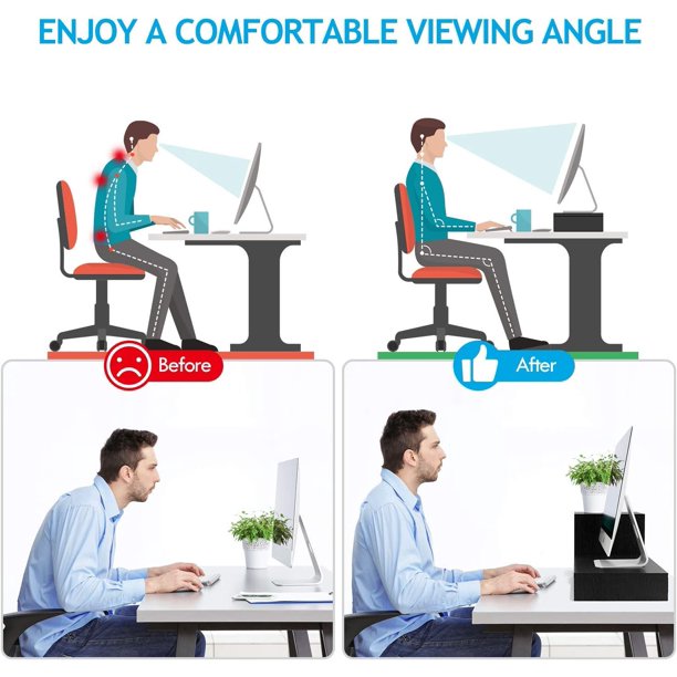 Pipishell Monitor Stand Riser with 2 Tier Shelf, Desktop Organizer Computer Monitor Stand for ScreenLaptop, Printer, Bookshelf for Home & Office - Walmart.com
