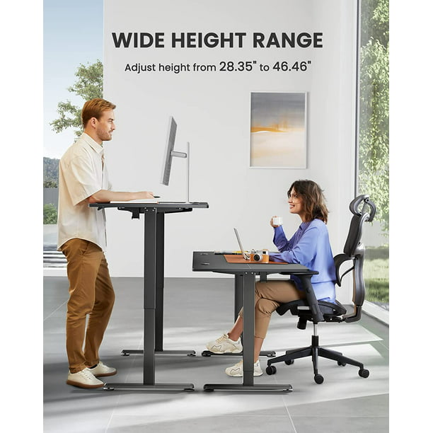 Electric Standing Desk 48" x 24" Height Adjustable Sit Stand up Desk for Home Office, Black - Walmart.com