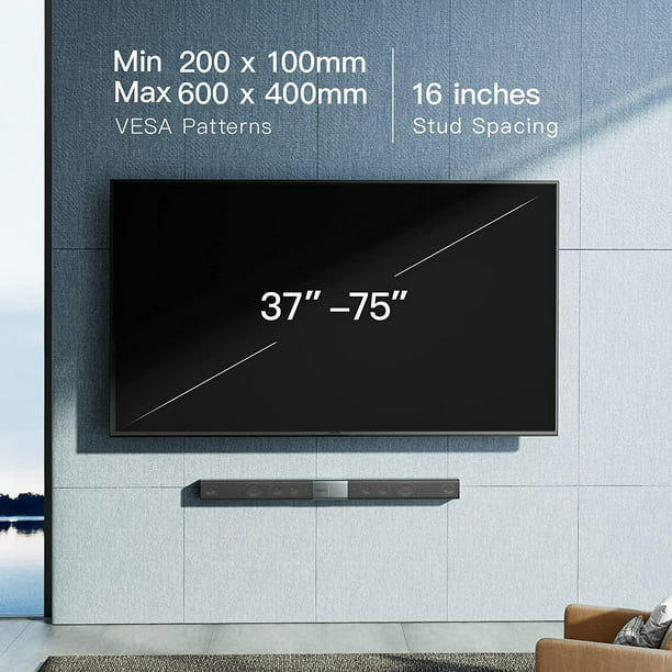 Myfurnideal Full Motion TV Wall Mount for Most 37-75 inch TVs Wall Bracket TV Mount with Dual Articulating Arms, Hold up to 132 lbs, Max 600x400mm - Walmart.com