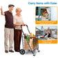Folding Shopping Cart with Dual Swivel Wheels for Groceries, Holds up to 66Ibs - Walmart.com