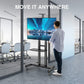 Mobile TV Cart with Height Adjustable AV Shelf Rolling Floor TV Stand for 55-90 Inch Flat TV, Holds up to 200Lbs, Max 800x500mm - Walmart.com