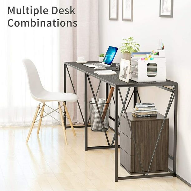 Myfurnideal Folding Computer Desk Modern Study Desk Laptop Table for Home, Office, Black - Walmart.com