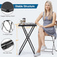 Pipishell Folding TV Tray Table & Snack Table Tray for Home Office,14.9"D x 18.8"W x 26"H inch Black