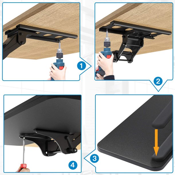Myfurnideal Keyboard Tray Under Desk Adjustable Ergonomic Sliding Keyboard & Mouse Tray for Home Office - Walmart.com