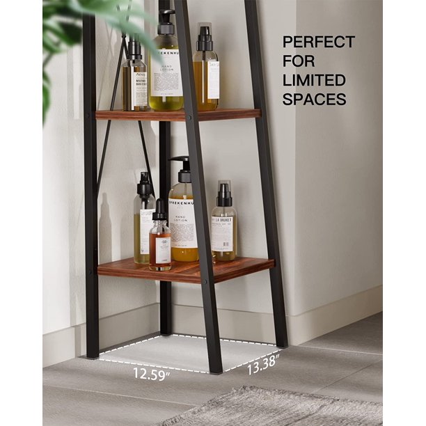 Myfurnideal 4-Tier Ladder Shelf Industrial Storage Bookshelf Standing Bookcase for Living Room, Bedroom, Kitchen, Bathroom, Balcony - Walmart.com