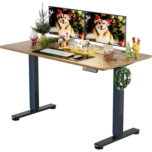 Electric Standing Desk 55 x 28 Inches Height Adjustable Sit Stand up Desk Memory Computer Home Office Desk, Vintage Brown - Walmart.com