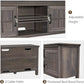 Farmhouse TV Stand for 65 Inch TVs Wood Media TV Table with Adjustable Storage Cabinet, Brown - Walmart.com