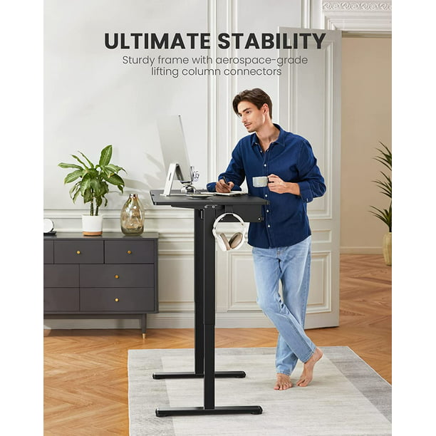 Electric Standing Desk with Keyboard Tray 55 x 28 Inches Height Adjustable Sit Stand up Desk Memory Computer Home Office Desk - Walmart.com