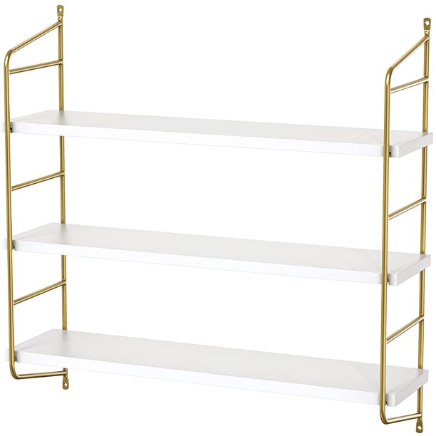 Myfurnideal Floating Shelf Adjustable Wall Mounted Shelves with 3 Panels for Living Room, Bedroom, Bathroom, Kitchen - Walmart.com