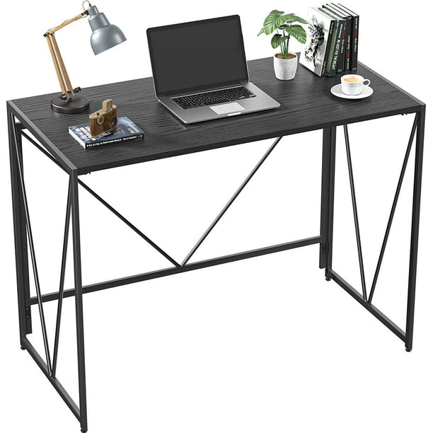 Myfurnideal Folding Computer Desk Modern Study Desk Laptop Table for Home, Office, Black - Walmart.com