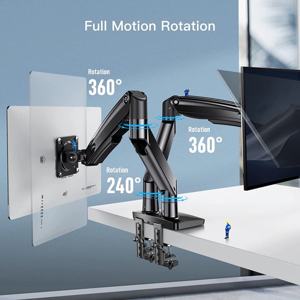 Myfurnideal Dual Monitor Stand for 13 to 35 inch Screen Height Adjustable Dual Monitor Mount with USB, Each Arm Hold up to 26.4lbs - Walmart.com