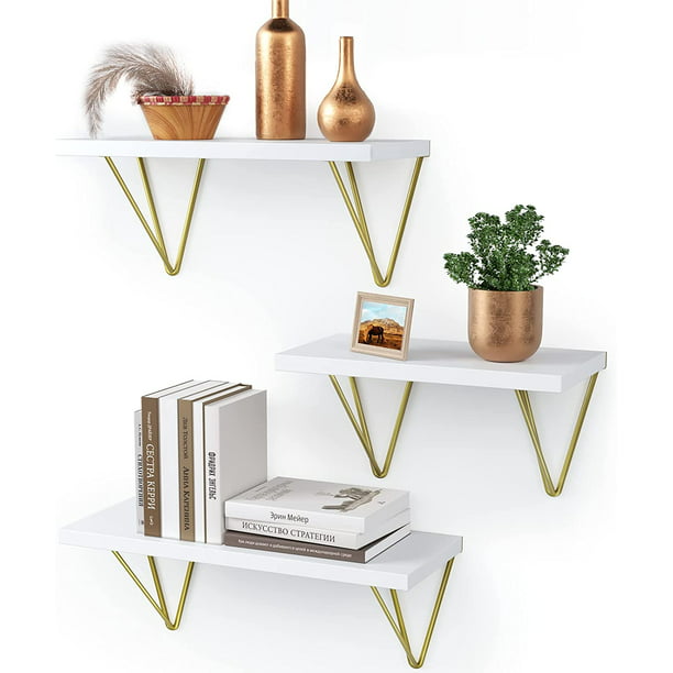 Myfurnideal 3 Sets Floating Shelves Wall Mounted Shelves for Bedroom, Living Room, Bathroom, Kitchen - Walmart.com