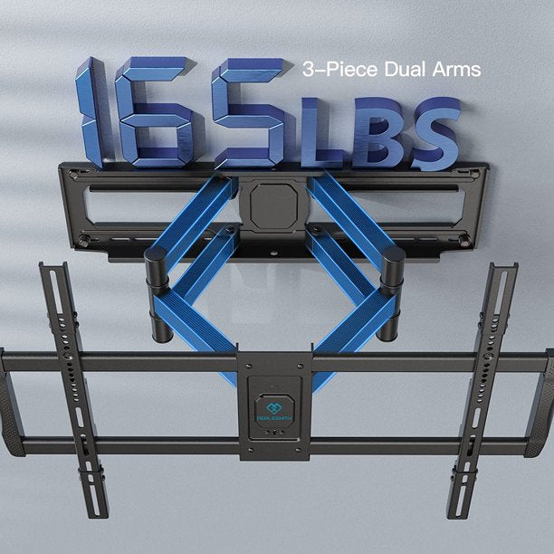 Full Motion TV Wall Mount Bracket for 50-95 Inches TVs with Dual Bracket Arms, Hold up to 165lbs, Max 800x400mm - Walmart.com