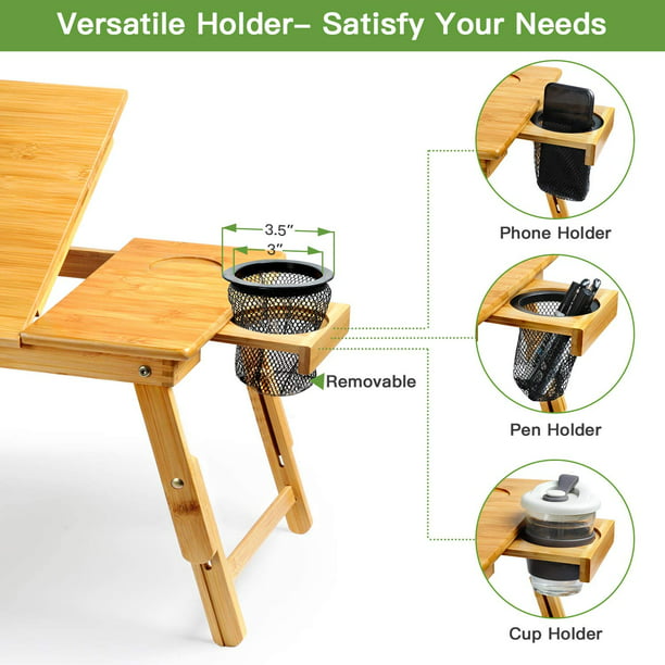 Lap Desk Foldable Laptop Stand for Devices Up to 15.6 Inches, Suitable as Breakfast Tray, Writing Desk, Drawing Table - Walmart.com