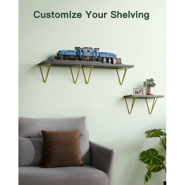 Myfurnideal 3 Sets Floating Shelves Wall Mounted Shelves for Bedroom, Living Room, Bathroom, Kitchen, Black - Walmart.com
