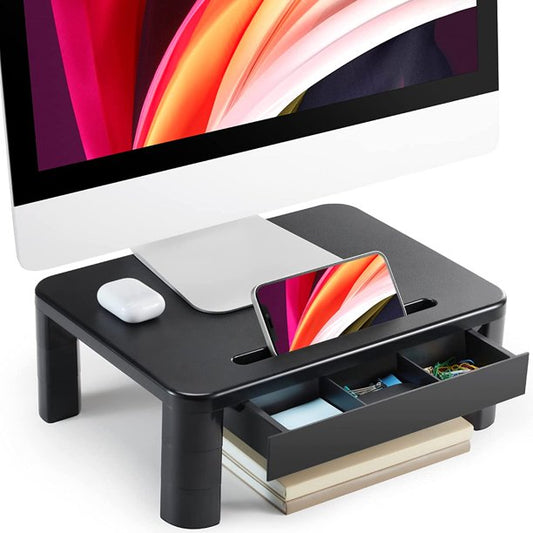 Myfurnideal Monitor Stand Riser Adjustable Laptop Stand with Cellphone Holder and Drawer for Home & Office - Walmart.com
