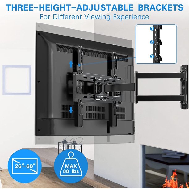 Myfurnideal Full Motion TV Wall Mount for Most 23-60 Inch TVs with Articulating Arms, Hold up to 88lbs - Walmart.com