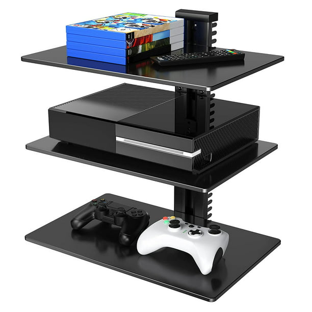 Floating AV Shelf Triple Wall Mount TV Shelf, Holds up to 17.6lbs DVD DVR Component Shel for Xbox, Projector, WiFi Router, Game Console and Cable Box - Walmart.com