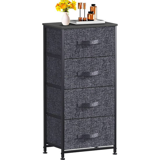 4 Drawer Dresser Fabric Storage Tower with Wood Top Organizer Unit for Closets Bedroom Nursery Room Hallway - Walmart.com