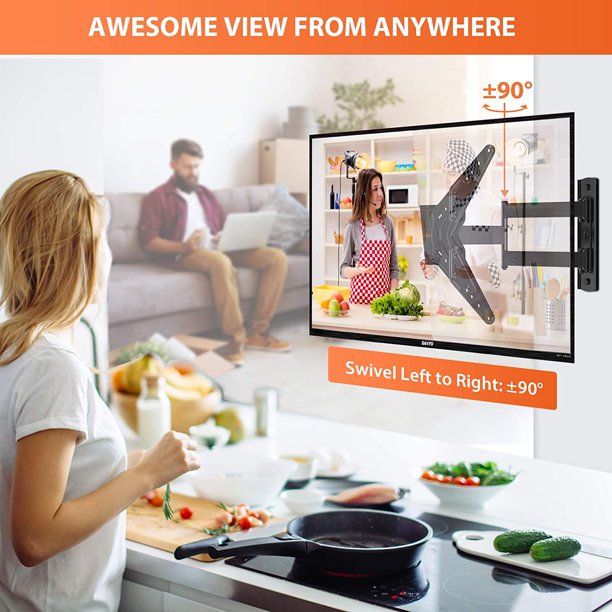 Full Motion TV Wall Mount Bracket for 23-55 Inch TVs with Swivel Articulating Extends Tilt Arm, Max 400x400mm, Hold up to 88lbs - Walmart.com